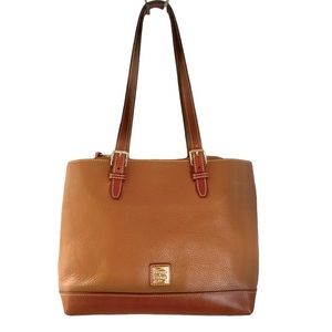 DOONEY & BOURKE Pebble Florentine Leather Tote Shoulder Bag Purse Tan